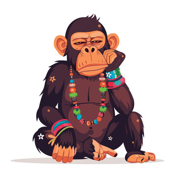 Vector cartoon bored ape character