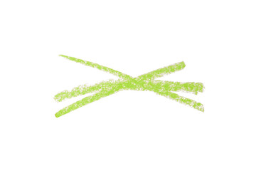 green pencil strokes isolated on transparent background