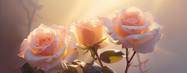 Roses In Love sunset background