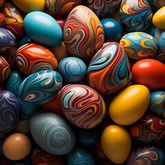 Fototapeta na wymiar A vibrant background filled with colorful eggs