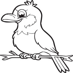 Bird coloring pages. Bird outline vector for coloring book
