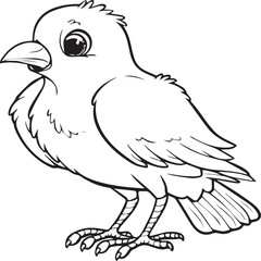 Bird coloring pages. Bird outline vector for coloring book
