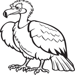 Bird coloring pages. Bird outline vector for coloring book