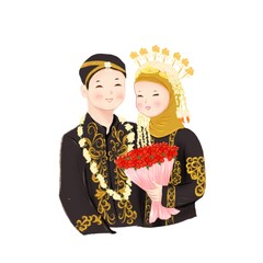 illustration of a traditional Javanese bride