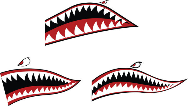 Shark mouth drawings from fighter planes.