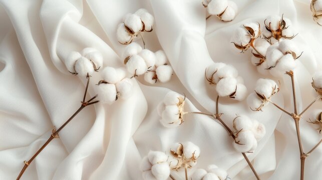 White cotton, organic cotton for textile and fashion industry