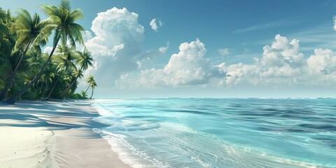 Professional photography of a tropical beach. Summer background - obrazy, fototapety, plakaty