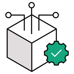 Data as Fuel for Technology (Growth & Innovation). Data Integration Icon (Tech Collaboration & Sharing).