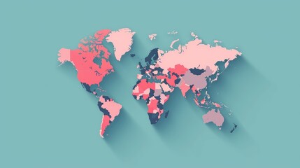 world map, flat vector design world map