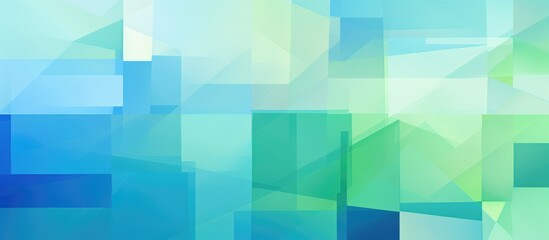 Modern Geometric Abstract Background in Light Blue and Green Tones