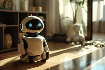 Smart robotic technology concept, robot help at home