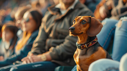 Pet friendly, cute dogs are allowed into the stadium. Sit and watch sports together with other people. 