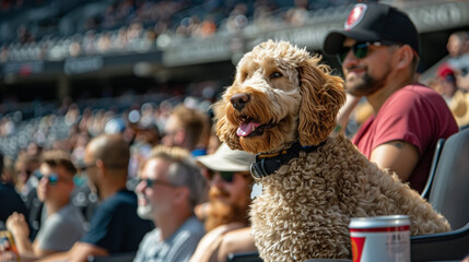 Pet friendly, cute dogs are allowed into the stadium. Sit and watch sports together with other people. 