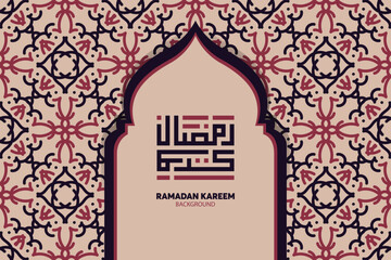 Ramadan kareem in Arabic Calligraphy greeting card, the Arabic calligraphy means, Generous Ramadan, Vector