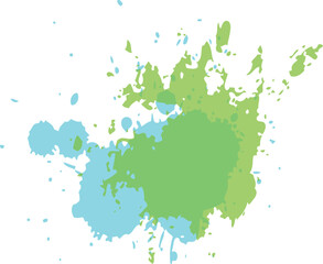 Color paint splatter. Spray paint blot element. Colorful ink stains mess. Watercolor spots in raw, splashes 