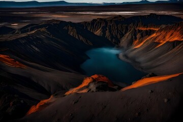 volcano in the crater