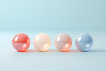 Glass balls on a pastel background