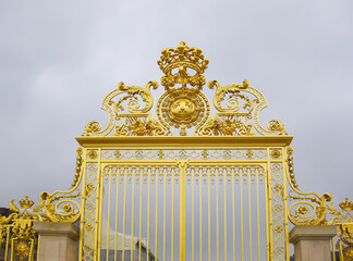 Golden gate of Versailles palace, Paris suburbs, France