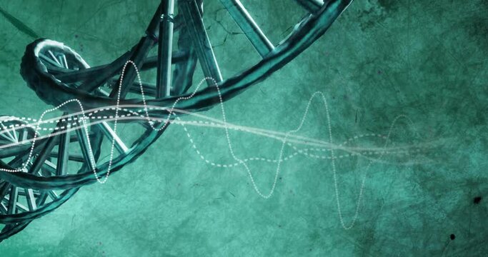 Animation of digital data processing over dna strand