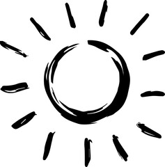 Sun drawing icon. Hand drawn set