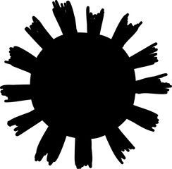 Sun drawing icon. Hand drawn set