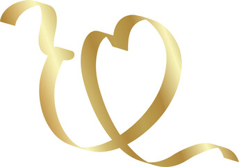 Heart shape golden ribbons, love, valentine, celebration