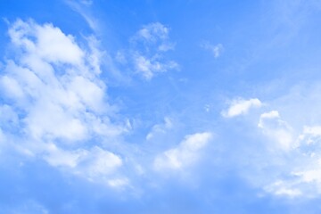 Blue sky background with beautiful white clouds