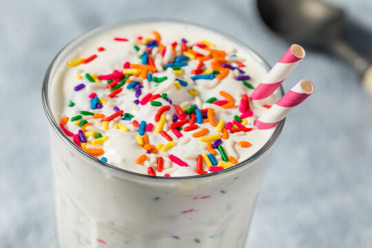 Frozen Homemade Funfetti Cake Batter Milkshake