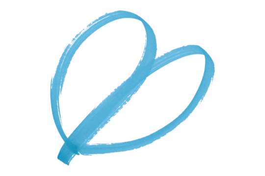 Light blue hearts isolated on transparent background.