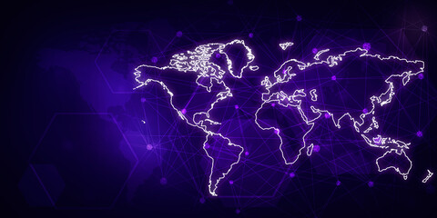 2d illustration world map abstract background