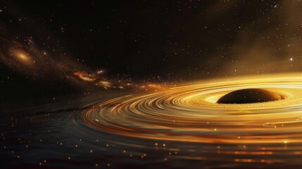 Fototapeta premium Fantastic realism captures a minimal scene where pAPSo de queijo and orzo orbit a black hole defying norms.