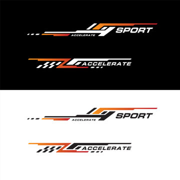 Sport racing stripes car stickers. vinyl decal templates isolated set