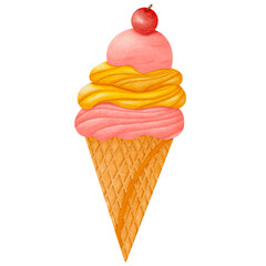 ice cream cone cherry 