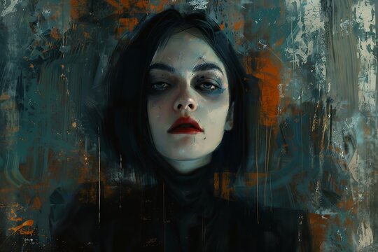 An AI-generated vampire portrait with a modern twist