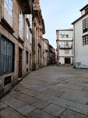 Fototapeta na wymiar Rúa das Casas Reais en Santiago de Compostela, Galicia