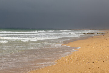 waves on the beach in the morning