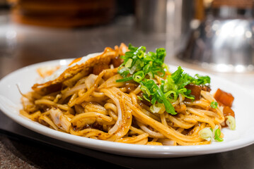 Japanese fry noodles in the restaurant - 758124213
