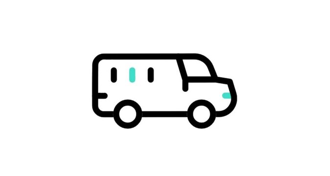 bus icon animation video