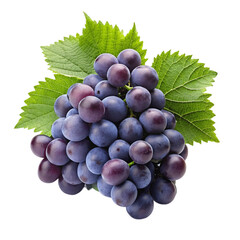 Fototapeta premium Ripe red grapes isolated on Transparent background.