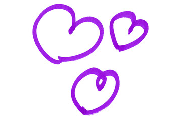 purple hearts isolated on transparent background