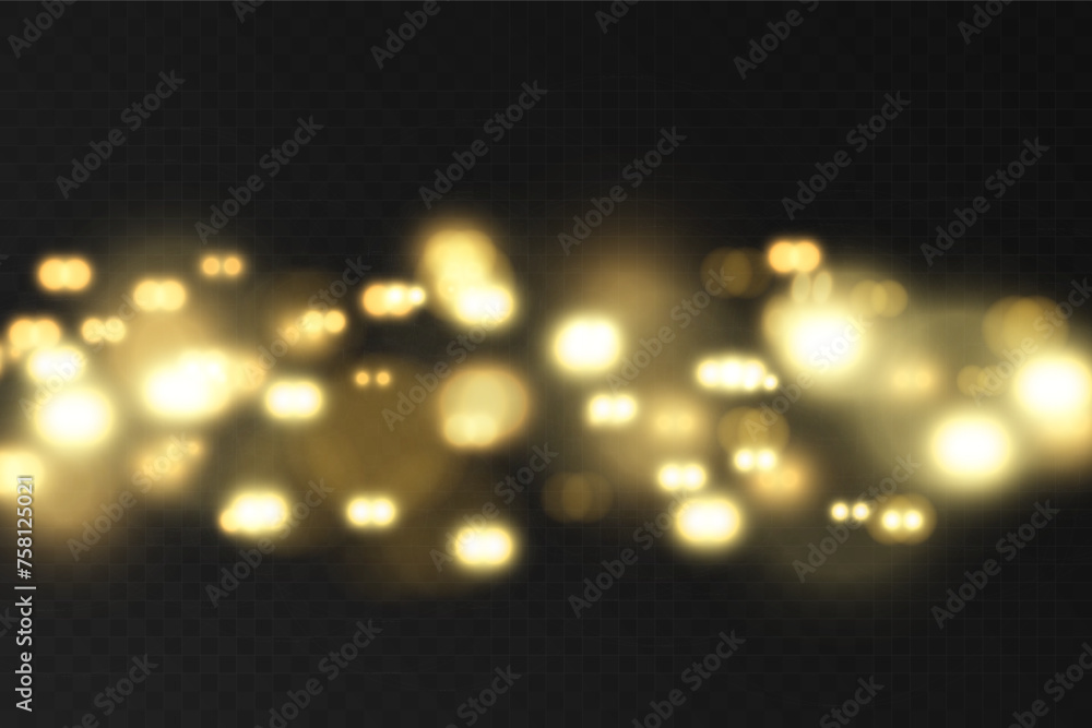 Poster blurred shining shiny bokeh on a dark background. festive background.