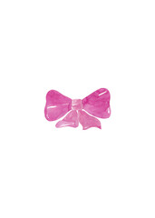 Pink big bow. Isolated watercolor illustration