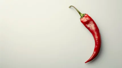 Poster Red hot chili pepper isolated on white background with copy space for text © Dina