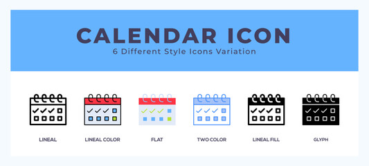 Calendar icon for websites and apps. vector illustration