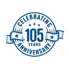 105 years logo design template. 105th anniversary vector and illustration.