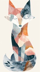 Pastel Fox Fantasy Illustration