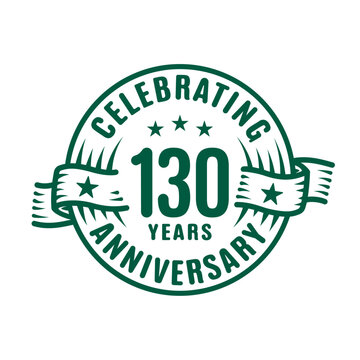 130 years logo design template. 130th anniversary vector and illustration.