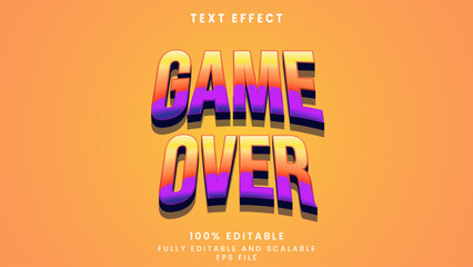 Game Over editable text effect	