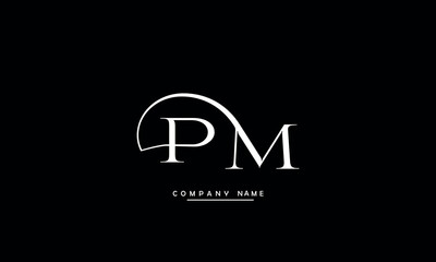 MP, PM, M, P Abstract Letters Logo Monogram