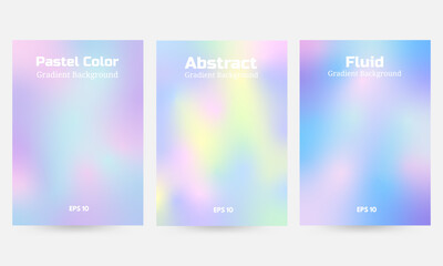 set of pastel gradient background